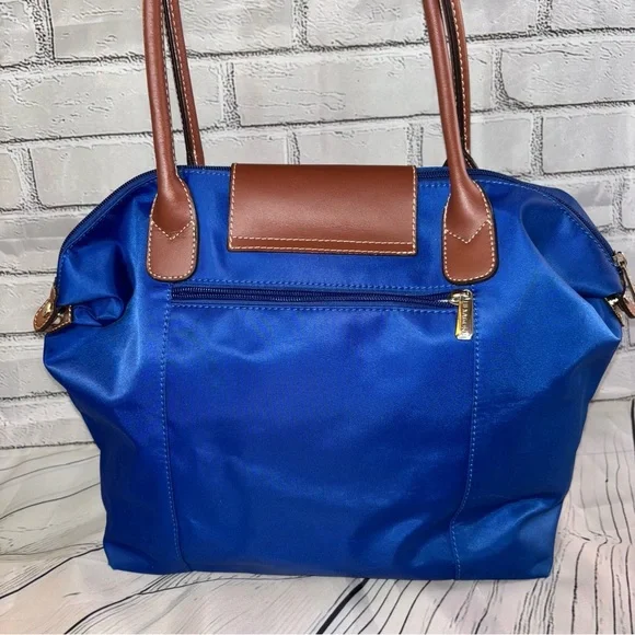 Sac Cabas Porté épaule Hexagona POP - Noir/Marron - Toile Enduite Et Cuir - Format A4, Nombreuses Poches